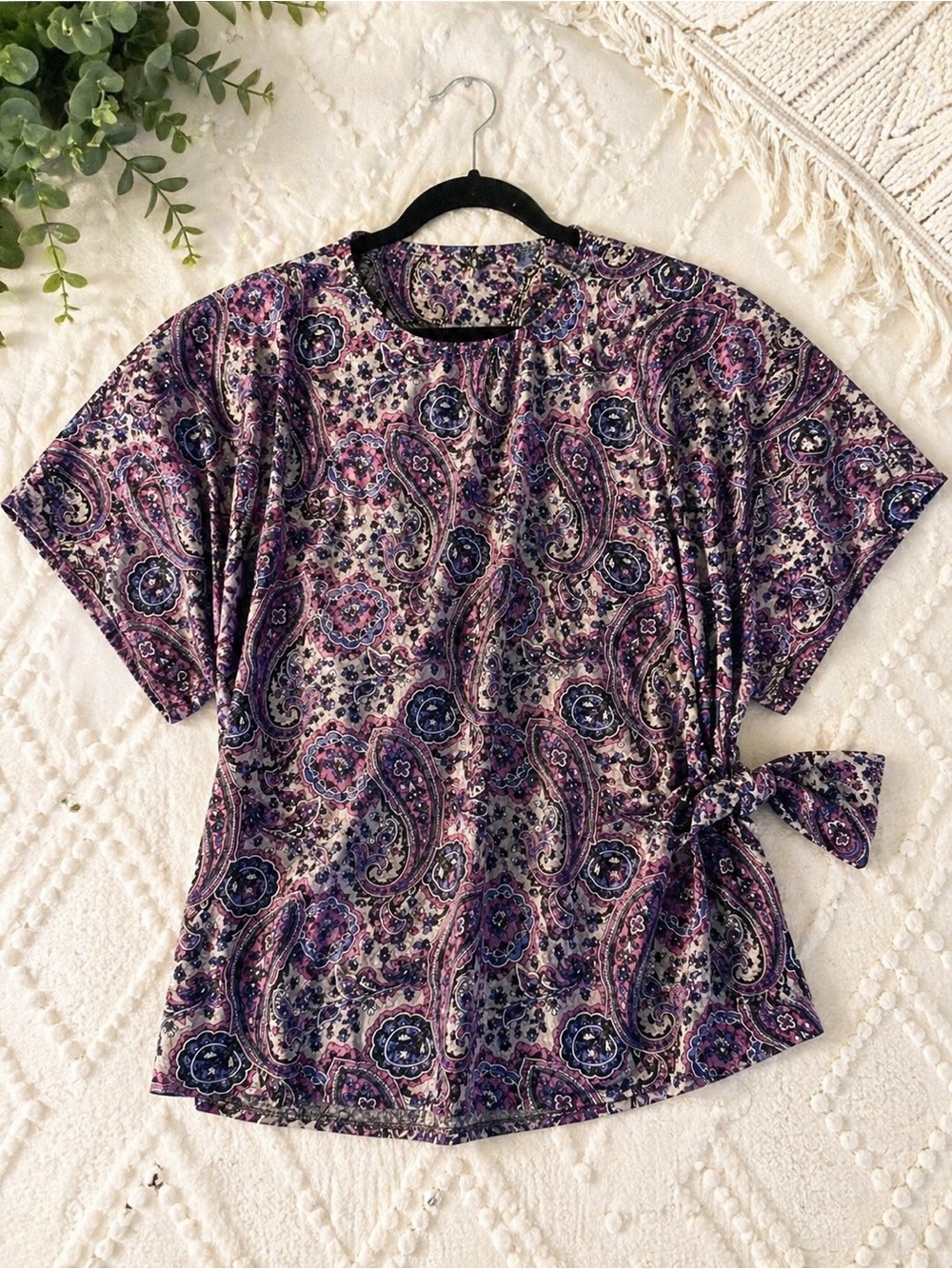 Vintage MCS Ltd Paisley Blouse XL‎ 2X Boho Oversized Batwing USA
